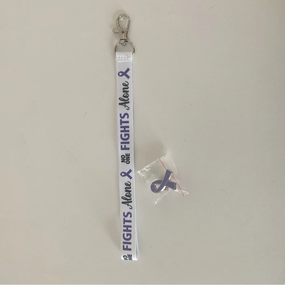 DV Purple Awareness Ribbon Lanyard and Pin
